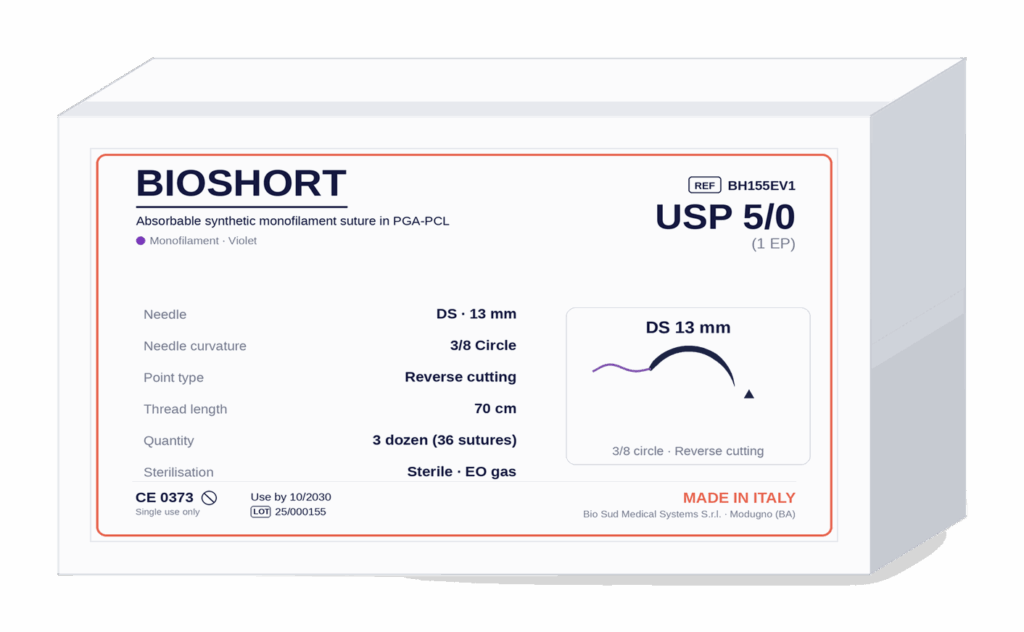 BIOSHORT BH155EV1 PGA-PCL absorbable monofilament suture box